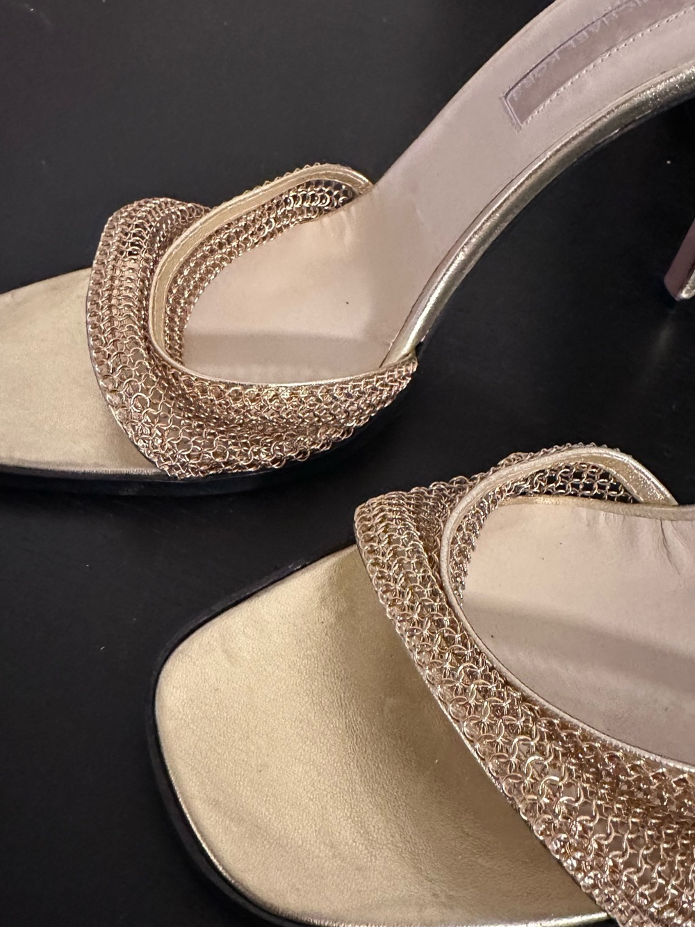 Michael Kors Gold Mesh Mules - Picture 5 of 6